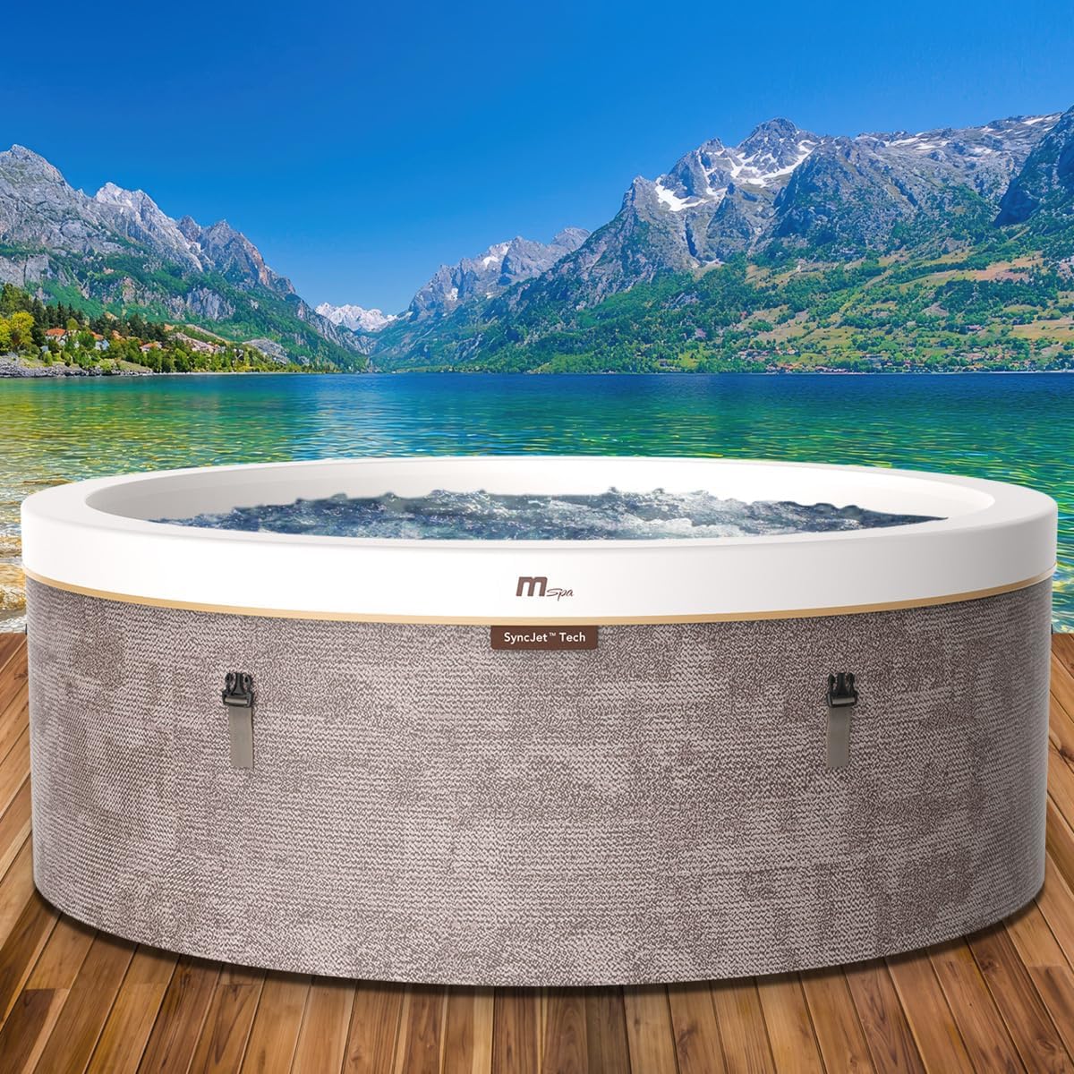 BRAST Whirlpool MSpa Cocoon für 6 Personen mit Schaumstruktur, Ø180x65cm