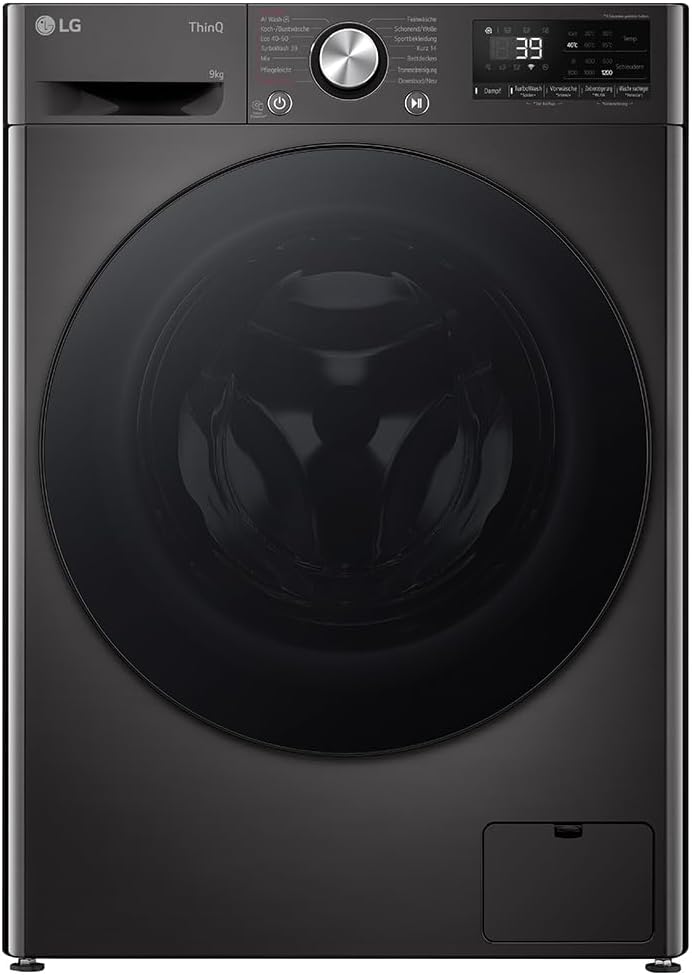 LG F2V7SLIM9B kompakte SLIM Waschmaschine (9 kg, Energieklasse A-10%, 1.200 U/Min.) mit AI Wash mit AI DD (TurboWash 360°, Allergy Care, AquaLock)