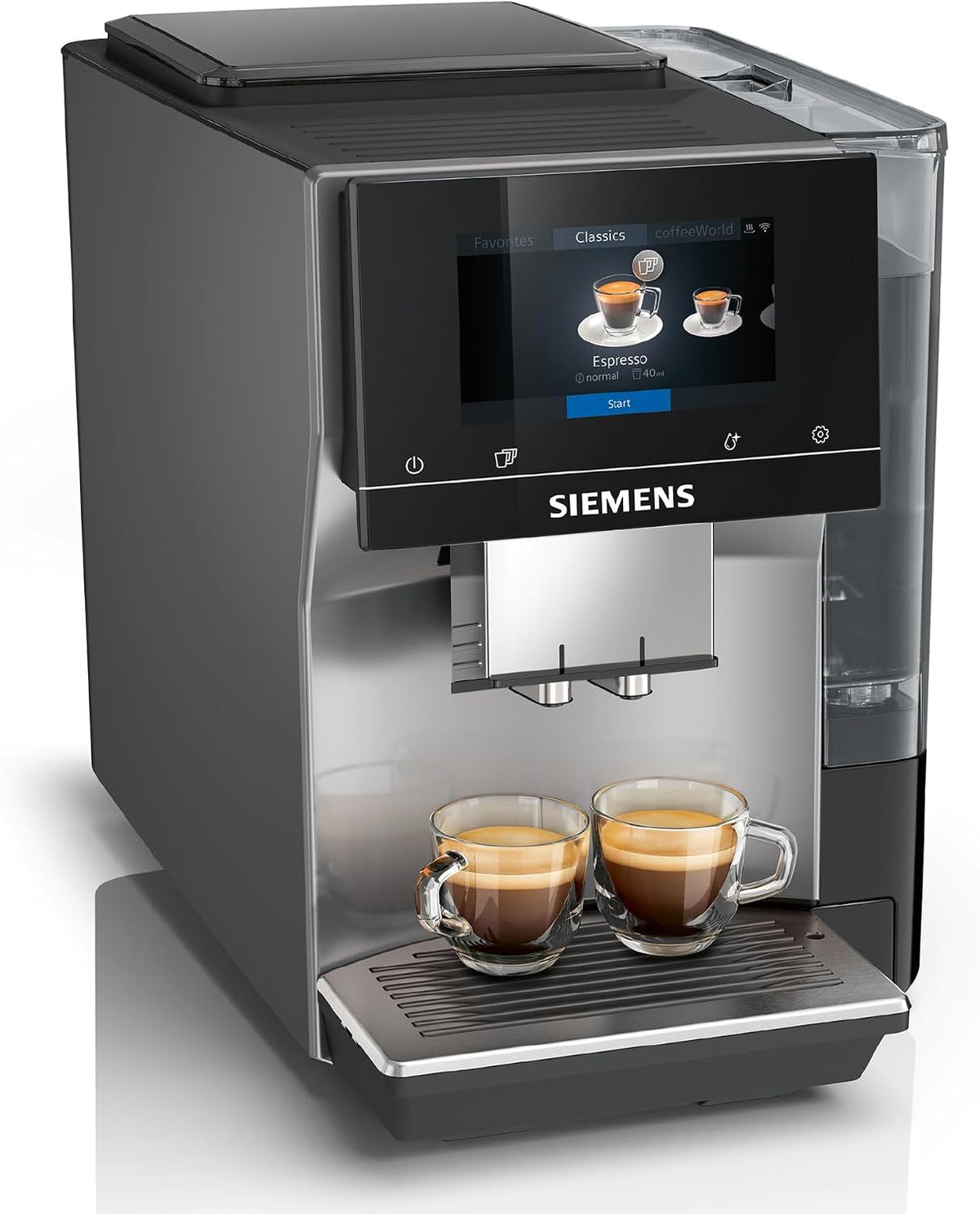 Siemens Kaffeevollautomat EQ700 classic, 2-Tassen-Funktion, TP715D01, großes farbiges TFT-Display, 36 Heiß- und Kaltgetränke, Cold Brew, 10 Favoriten
