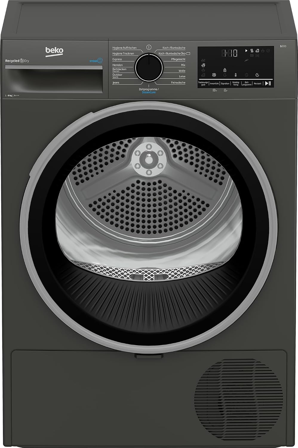 Beko B3T22491M Wäschetrockner Serie b300, 8 kg, Frontlader, Wärmepumpentrockner, 15 Programme, Sensortrocknung, Dampffunktion, Silent-Programm
