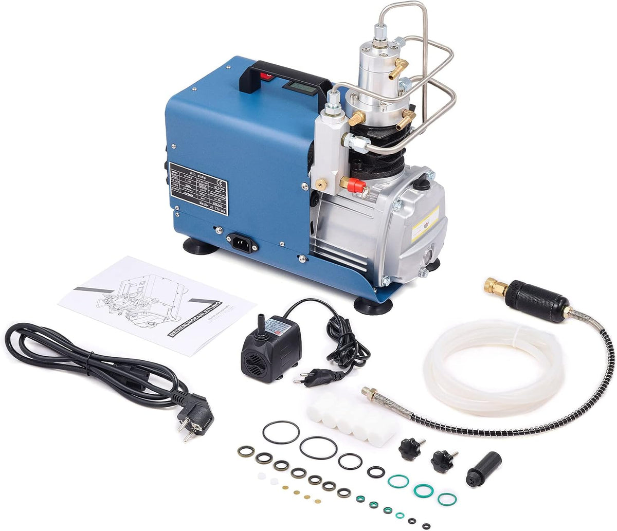 CREWORKS PCP Kompressor 300bar Kompressor Hochdruck Hochdruckluftpumpe 1800W 30Mpa 4500PSI Elektrischer Luftkompressor PCP-Luftpumpe