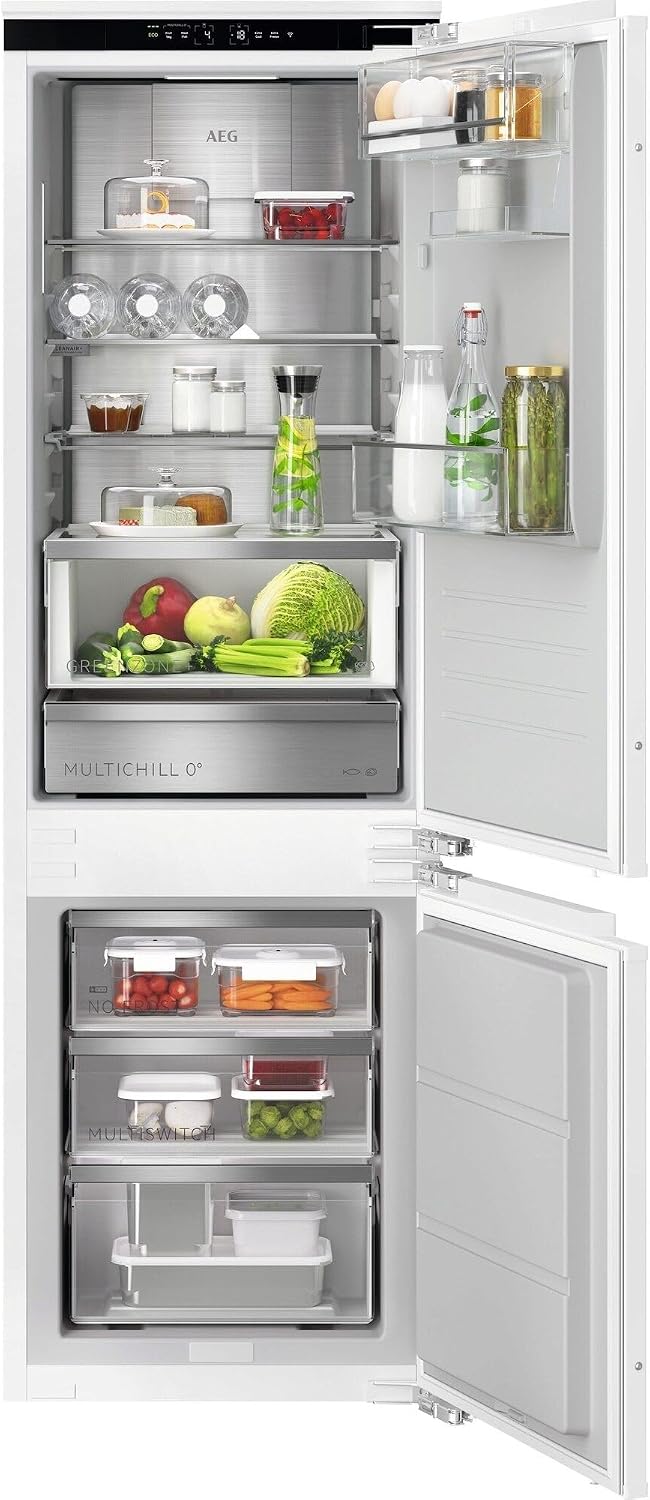 AEG WiFi Einbau-Kühl-Gefrierkombination 178cm, TC9VS181BC, Serie 9000 MultiChill: Null-Grad-Schublade -3°C bis +5°C wählbar, Kühl- (116 L), NoFrost