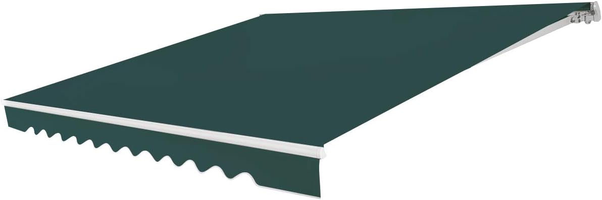 GOPLUS Gelenkarmmarkise, Sonnenschutz Markise, für Hof (4x2,5m, Einziehbar mit Handkurbel, aus Metall & Polyester, mit Einstellbarem Winkel, Grün)