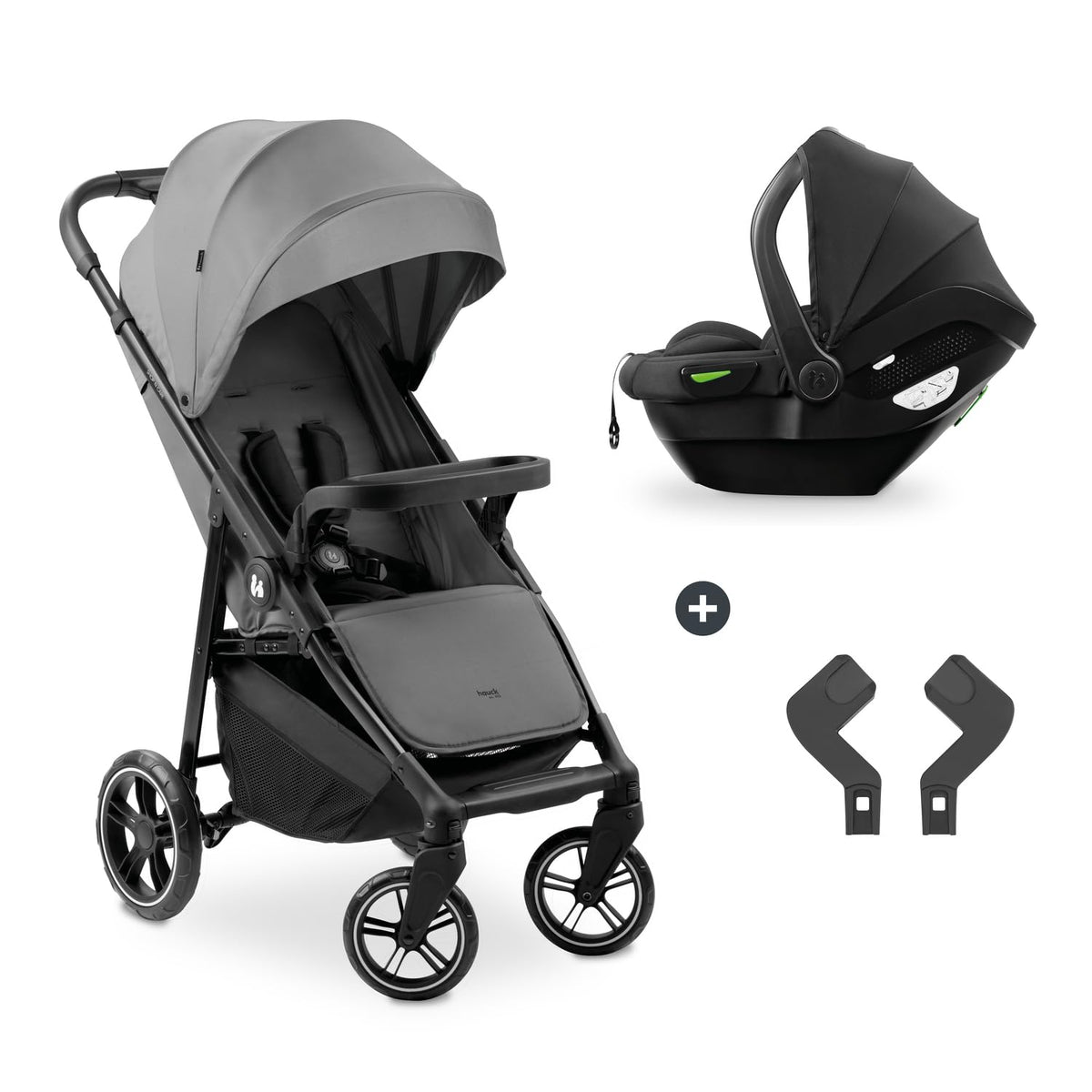hauck 2in1 Kinderwagen Set Shop N Care Travel Set inkl. Buggy und Babyschale ab Geburt bis 22 kg, Klein Zusammenklappbar, Liegefunktion